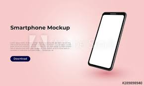 Rotated 3d Smartphone Mockup Template For Application Presentation Sponsored Mockup Smartphone In 2020 3d Smartphone Brochure Design Template Mockup Template