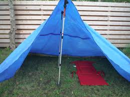 Diy tyvek tarp with doors. Trekking Pole Blue Tarp Tent 5 Steps With Pictures Instructables