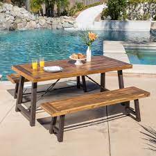 Add modern farmhouse style to your home with the. Davidson 3 Piece Outdoor Acacia Wood Picnic Dining Set Teak Finish Walmart Com Walmart Com