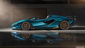 Its translated name hints at the electrification. 2021 Lamborghini Sian Roadster Side Hd Wallpaper 14
