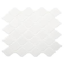 Penny tiles are making a comeback in the contemporary tile world. Mohawk Glasen Stone White 12 X 10 Arabesque Porcelain Mosaic Tile At Menards Porcelain Wall Tile Mosaic Wall Porcelain Mosaic Tile