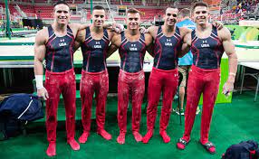 Men's uniforms are usually less ornate than those of their female counterparts and are usually olympic gymnastics team leotards have dramatically changed from their first memorable designs. Usa Gymnastics U S Men S Line Up For Team Final Is Set For 2016 Olympic Games