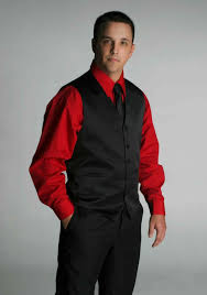 Black And Red Mens Suit Image Result For Red Shirt Black Vest Bow Tie Black Suit Men Red And Black Shirt Red Vest Mens