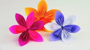 Youtube Paper Flower Tutorial Origami Flowers Origami Paper Folding