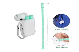 Activated eco has a wide range of reusable straws that are perfect for anyone who cares about doing their part to protect mother nature. Reusable Silicone Collapsible Straws 2 Pack Portable Drinking Straw With Carrying Case And Cleaning Brush Bpa Free Green Matt Blatt