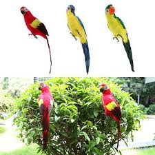 Details About Fake Artificial Parrot Feathered Bird Budgie Garden Home Decoration 3 Colors In 2020 With Images Parrot Feather Bird Feathers Birds