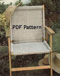 macrame chair pattern vintage 1980 s herringbone design etsy in 2021 patterned chair macrame chairs wooden folding chairs