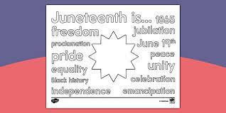 juneteenth word cloud coloring sheet juneteenth resources