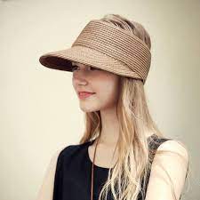 Women Fashion Straw Hats Stripe Pattern Breathable Flexible Leisure Empty Top Hat Hats For Women Hats For Short Hair Sun Hats For Women