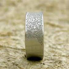 Wedding Ring With Thumbprint What A Great Idea Love It Fingerprint Wedding Bands Fingerprint Wedding Wedding Rings