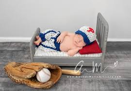 Baby Boy Baseball Crochet Baseball Cap And Pants Baby Etsy