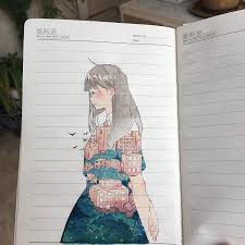 隠す隠す double exposure is magic cute art art drawings