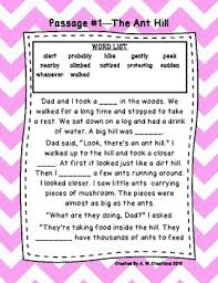 This activity promotes reading proficiency primarily by: Cloze Reading Passages 1st Grade Worksheets Teaching Resources Tpt