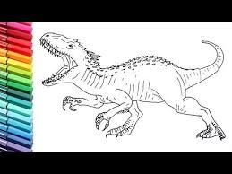 Jurassic world indominus rex dinosaur coloring pages. Drawing And Coloring Indominus Rex From Jurassic World Dinosaurs Color Pages For Children Youtube T Rex Drawing Dinosaur Coloring Indominus Rex Drawing