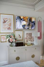Viewing From The Dining Room In Tv Mode The Samsung Frame Promises A Tv That Looks Like Art But Does It Real Framed Tv Vintage Dining Chairs Dining Room Walls