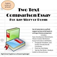 Two Text Comparison Essay Writing For Any Two Stories Or Poems Pdf Essay Writing Essay Teacher Guides