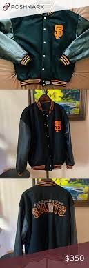 San Francisco Sf Giants Wool Leather Jacket L Jackets Leather Jacket Leather Sleeve