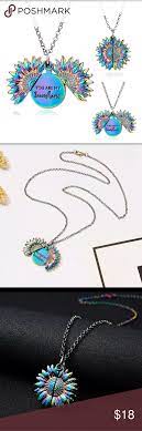 Rainbow Sunflower You Are My Sunshine Necklace Sunshine Necklace Womens Jewelry Necklace Sunflower Pendant