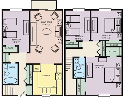 4 Bedroom House Plans 3d Apartment Floor Plans 4 Bedroom Apartments Floor Plans