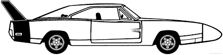 1969 Dodge Charger Daytona Coupe v2 blueprints free - Outlines