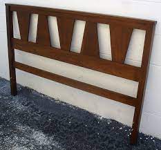 We love original pieces like this one that are made with various sizes and layers of awesome teak. Full Queen Size Mid Century Modern Walnut Headboard Modern Headboard Diy Wood Headboard Mid Century Headboard