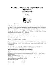 This answer could go one of two ways: Pdf 01 Great Answers To The Toughest Interview Questions Fourth Edition Library Of Congress Cataloging In Publication Data Cleberson Do Vale Academia Edu