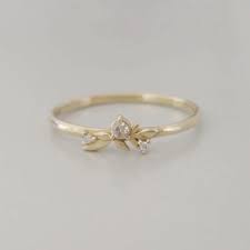 Gold Leaf Wedding Ring Dainty Diamond Ring Thin Gold Etsy Leaf Wedding Rings Unique Engagement Rings Dainty Diamond Ring