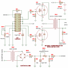 Now, as you can see in the circuit diagram pin 11 and 14 are connected to the tip41 transistors for driving. 250w 5000w Sg3524 Dc Ac Inverter Circuit Electronics Projects Circuits