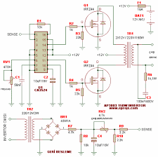 A typical circuit design for converting the sg3525 waveform into a pure sinewave waveform is shown below. Oa 9694 Smps Inverter Circuit Wiring Diagram