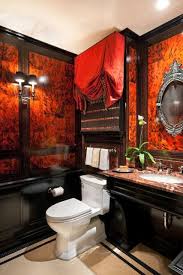 Look at the tremendous impact this color adds to the powder room. Decorating Traditional Old World Style Powder Rooms Gothic Bathroom Powder Room Design Modern Bathroom Design