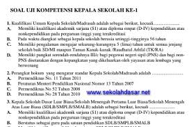 Kumpulan Soal Uji Kompetensi Kepala Sekolah Sekolahdasar Net