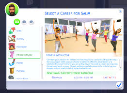 Mod The Sims Fitness Instructor Career Sims 4 Jobs Sims 4 Mods Sims 4 Gameplay