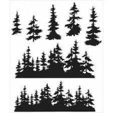 Nouveaux Produits Pochoir Arbre Sapin Dessin Dessin Foret