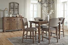 Grayish Brown Tanshire Counter Height Dining Room Table View 5 Dining Room Server Dining Room Storage Dining Room Table