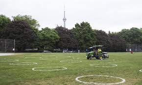 It is bounded on the east by bathurst street, on the north by college street, on the south by queen street. Toronto Paints Circles On Grass At Trinity Bellwoods Park To Encourage People In Physical Distancing Global Times