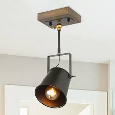 Farmhouse Rustic Wood Close To Ceiling Track Lighting Spotlights Track Lights For Sale Online