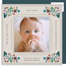 Floral Birth Announcements