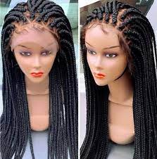 Box Braided Wig Custom Made On Full Lace Human Hair Wig Etsy Braids Wig Box Braid Wig Box Braids