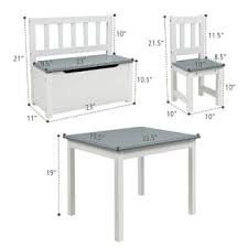 List of top 10 best toddler chairs in 2020. Costway 4 Pcs Kids Wood Table Chairs Set W Storage Stool Toddler Furniture Set Grey