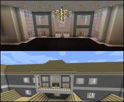 Minecraft Realistic Brick House Balcony Chandelier Minecraft Designs Minecraft Houses Minecraft Building