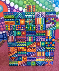 Upcycled Hand Painted Rainbow Funky Jenga Set Art Auction Projects Jenga Blocks Mason Jar Crafts Diy