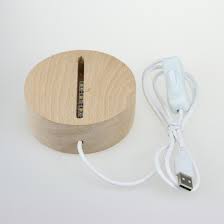 Solid Wood Led Base White Light Usb Powered For Acrylic Panel Tdl W8 White Blue Green Red Light Availa Laser Engraved Acrylic Led Lighting Diy 3d Led Light