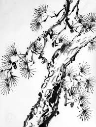 What kind of paintings can you do with trees? Pine Tree On A Light Background Painted In Chinese Style Stock Photo Picture And Royalty Free Image Image 105808428