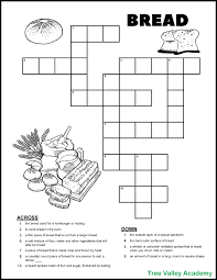 New daily puzzles each and every day! Bread Themed Crossword Puzzle For Early Elementary Kids