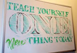 The font was written on a paper, then transferred to digital format with a scanner. Teach Yourself One New Thing Today Whiteboard Lettering Typography Lettering Design Types Of Lettering Lettering