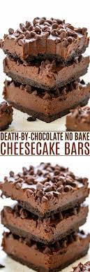 Death By Chocolate No Bake Cheesecake Bars Averie Cooks Recipe Chocolate Desserts Baking Cookie Recipes