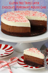 Gluten Free Triple Layer Chocolate Peppermint Mousse Cake Hungry Happenings Recipe Peppermint Cake Peppermint Dessert Mousse Cake