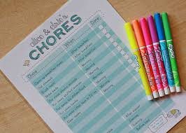 super cute printable chore chart laminate and re use daily