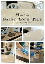 Livelovediy How To Paint Tile Countertops Diy Home Improvement Painting Tile Home Improvement Projects