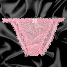 Baby Pink Sissy Sheer Soft Nylon Frilly Tanga Bikini Panties Knickers Size  10-20 | eBay